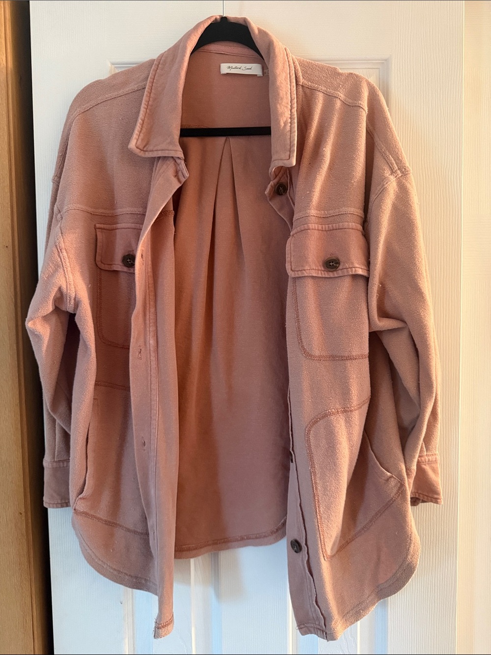 Mustard Seed Dusty Pink Utility Shacket